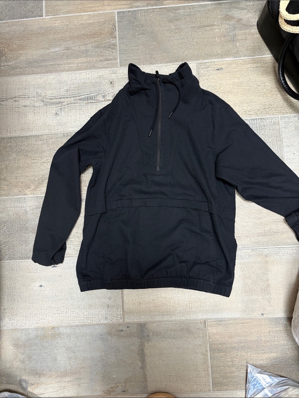 Womens Black Pullover Anorak Jacket